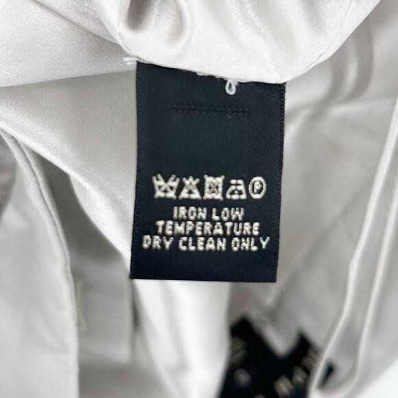 Ralph Lauren Black Label 100% Silk Straight Leg Trouser Pants Silver Womens 6 - Picture 8 of 12